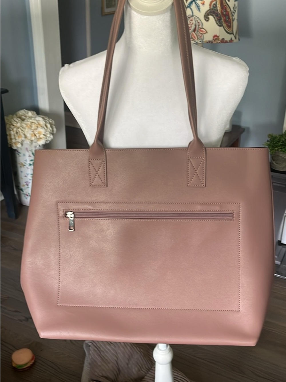 Everyday Structured Tote Bag in Mauve Pink